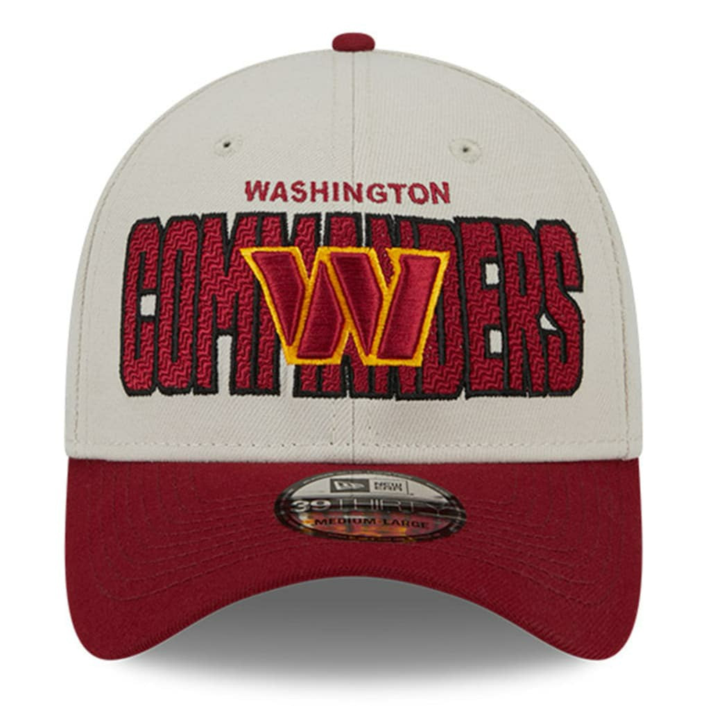 Washington Commanders New Era 2023 NFL Draft 39THIRTY Flex Hat - Stone/Burgundy for sale
