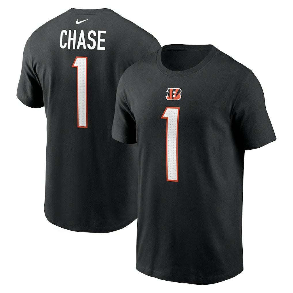 Ja'Marr Chase Cincinnati Bengals Player Name & Number T-Shirt - Black | Nike for sale