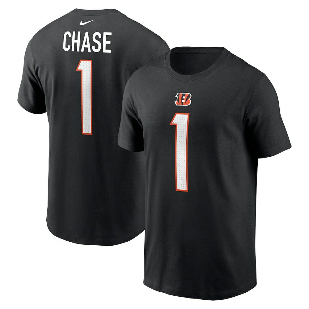 Ja'Marr Chase Cincinnati Bengals Player Name & Number T-Shirt - Black | Nike for sale