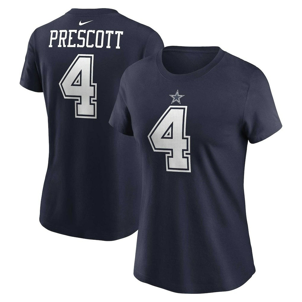 Dak Prescott Dallas Cowboys Women's Player Name & Number T-Shirt - Navy | Nike discount