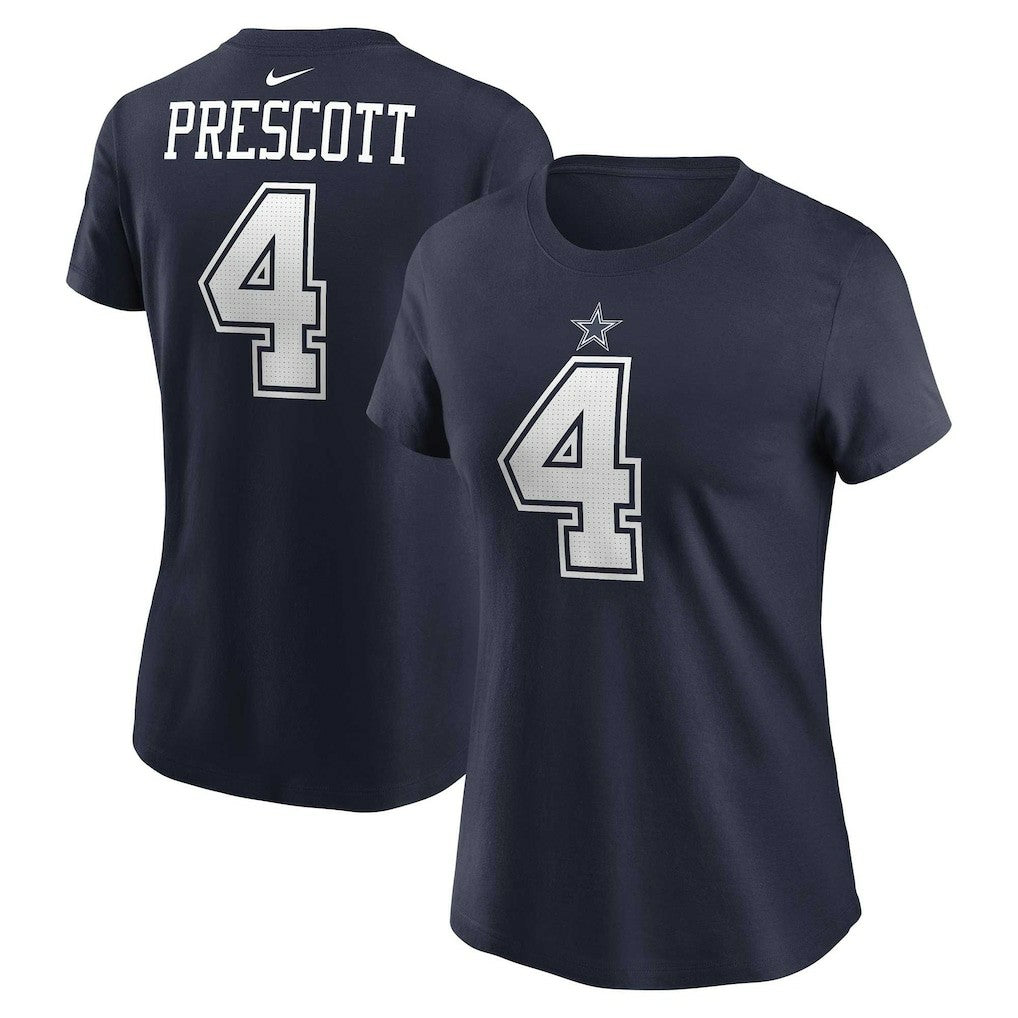 Dak Prescott Dallas Cowboys Women's Player Name & Number T-Shirt - Navy | Nike discount