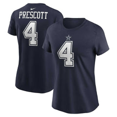 Dak Prescott Dallas Cowboys Women's Player Name & Number T-Shirt - Navy | Nike discount