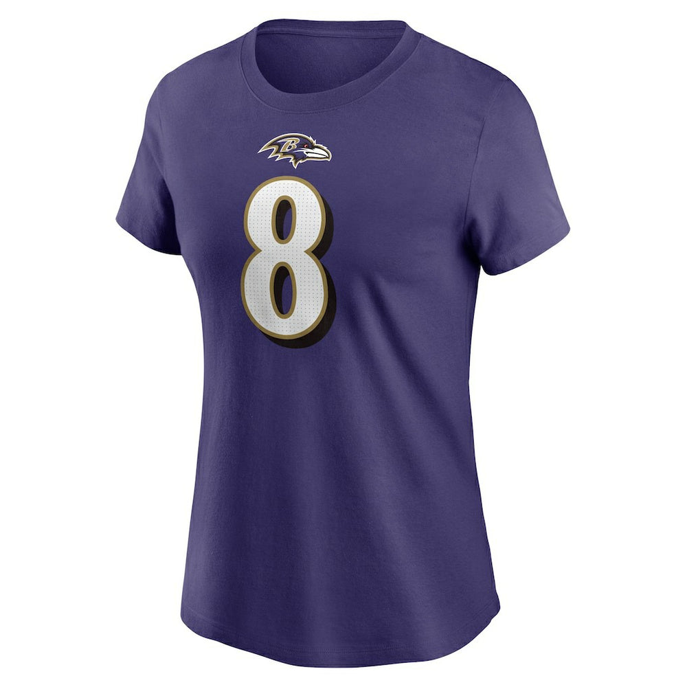 Lamar Jackson Baltimore Ravens Women's Player Name & Number T-Shirt - Purple | Nike online