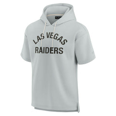 Las Vegas Raiders Unisex Elements Super Soft Fleece Short Sleeve Pullover Hoodie - Gray discount