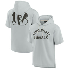 Cincinnati Bengals Unisex Elements Super Soft Fleece Short Sleeve Pullover Hoodie - Gray on sale