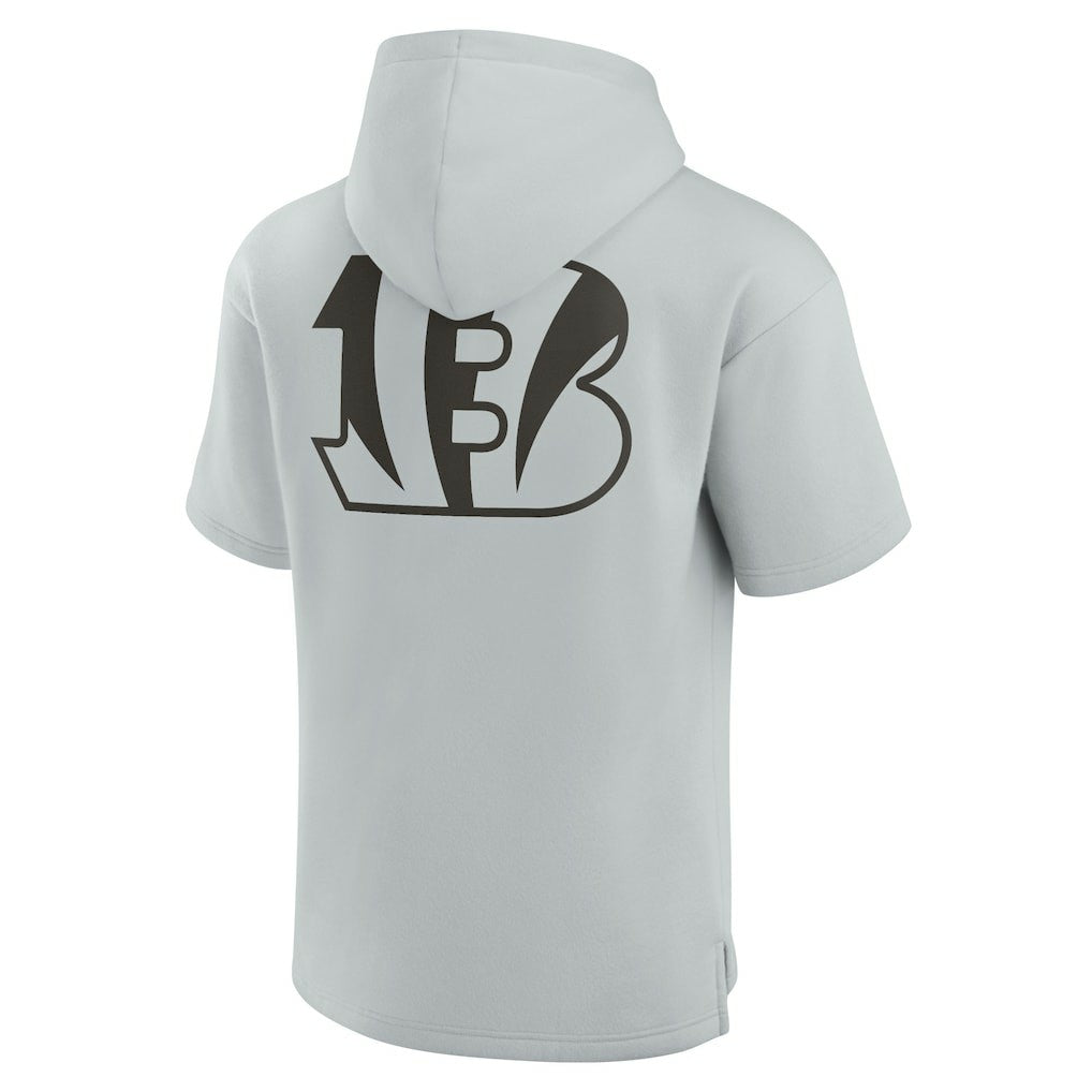 Cincinnati Bengals Unisex Elements Super Soft Fleece Short Sleeve Pullover Hoodie - Gray on sale