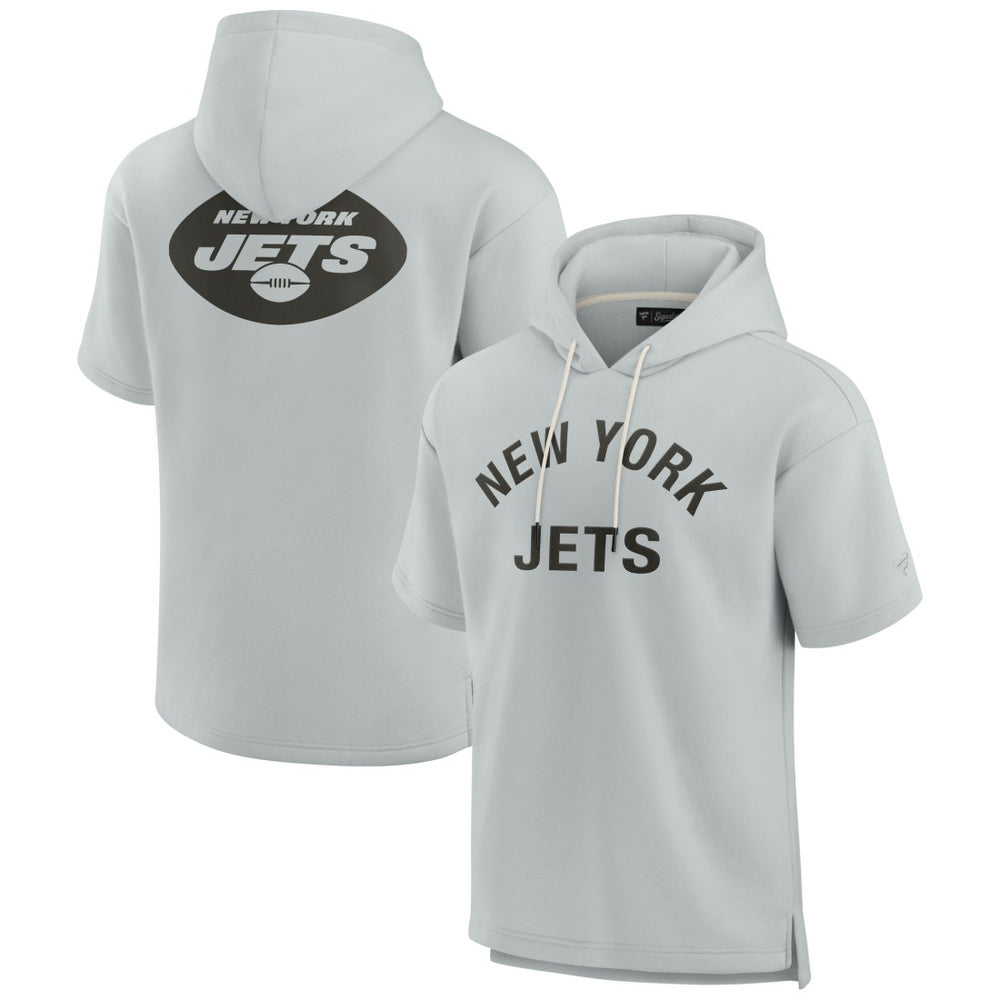 New York Jets Unisex Elements Super Soft Fleece Short Sleeve Pullover Hoodie - Gray cheap