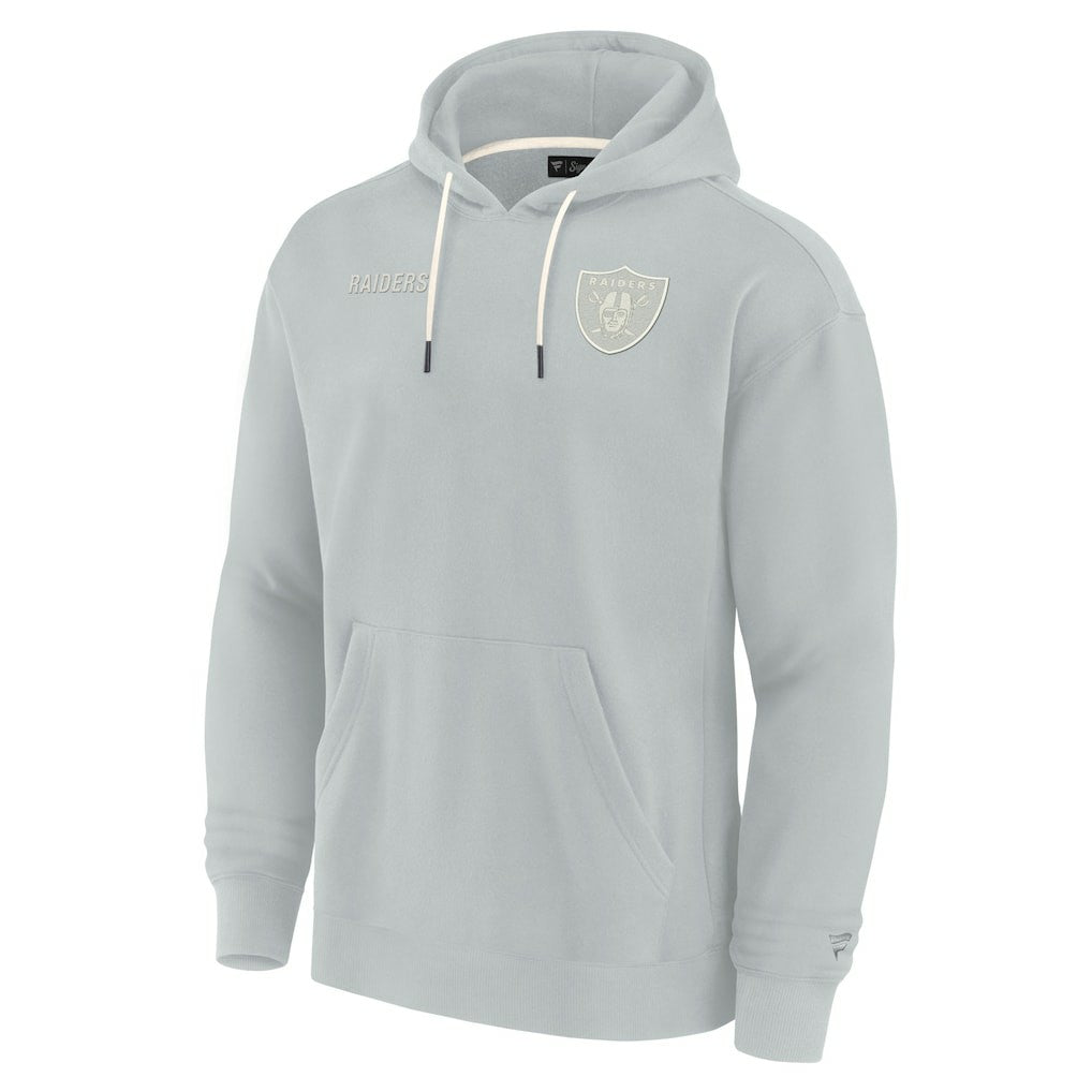 Las Vegas Raiders Unisex Elements Super Soft Fleece Pullover Hoodie - Gray for sale
