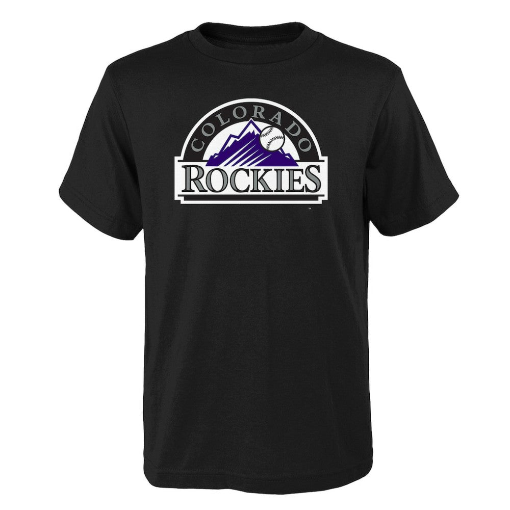 Colorado Rockies Youth Logo Primary Team T-Shirt - Black