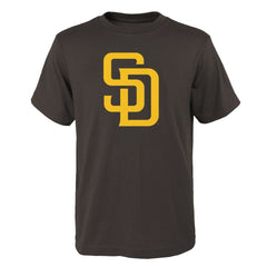 San Diego Padres Youth Logo Primary Team T-Shirt - Brown