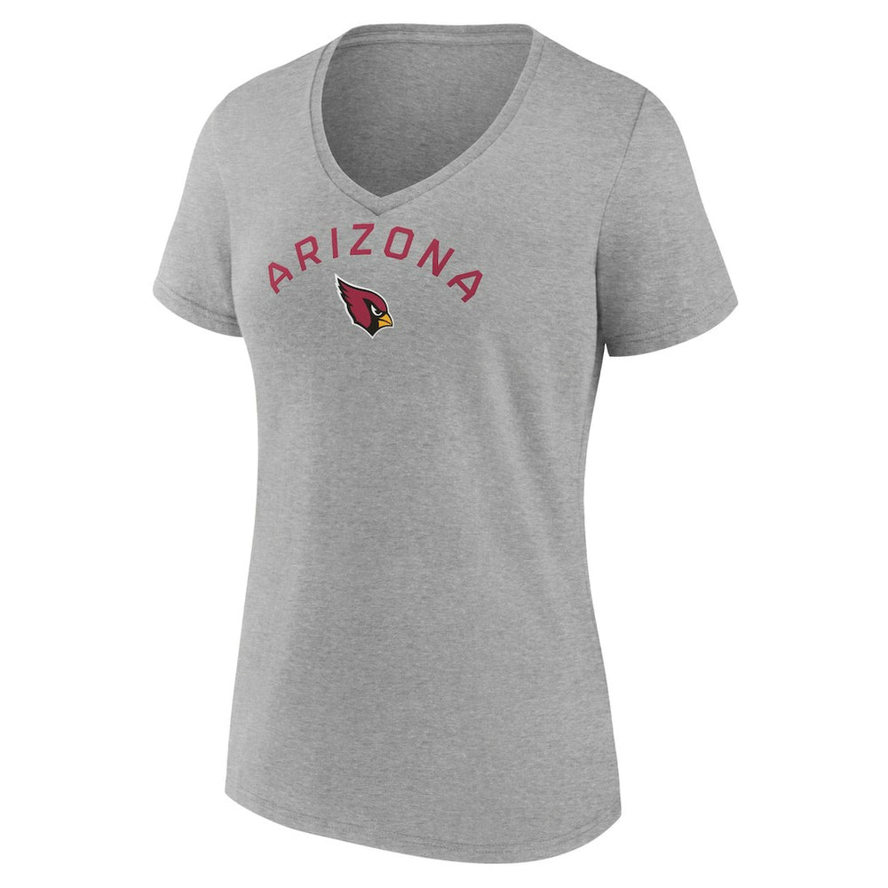 Arizona Cardinals Women's Team Arc V-Neck T-Shirt - Heather Gray on sale