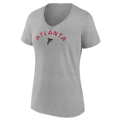 Atlanta Falcons Women's Team Arc V-Neck T-Shirt - Heather Gray cheap