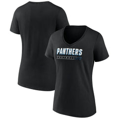 Carolina Panthers Women's Primary Play V-Neck T-Shirt - Black for sale