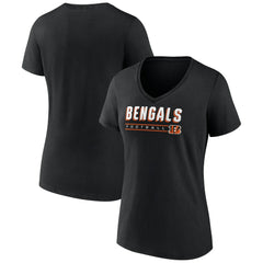 Cincinnati Bengals Women's Primary Play V-Neck T-Shirt - Black on sale