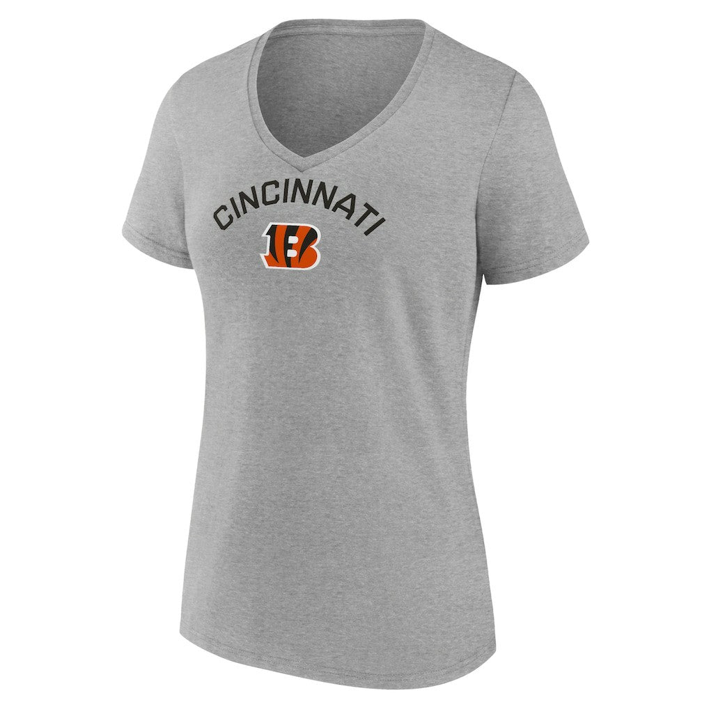 Cincinnati Bengals Women's Team Arc V-Neck T-Shirt - Heather Gray cheap