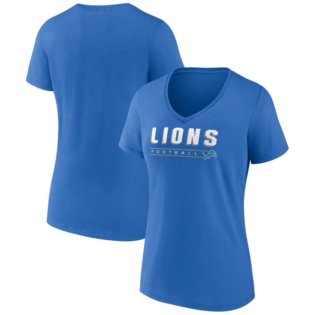 Detroit Lions Women's Primary Play V-Neck T-Shirt - Blue cheap