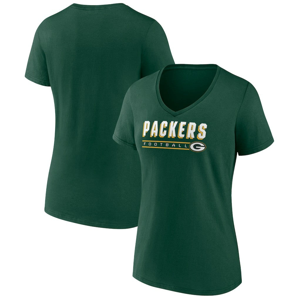 Green Bay Packers Women's Primary Play V-Neck T-Shirt - Green sale