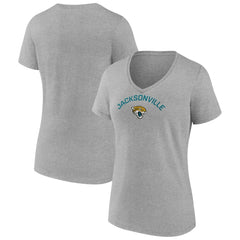 Jacksonville Jaguars Women's Team Arc V-Neck T-Shirt - Heather Gray outlet