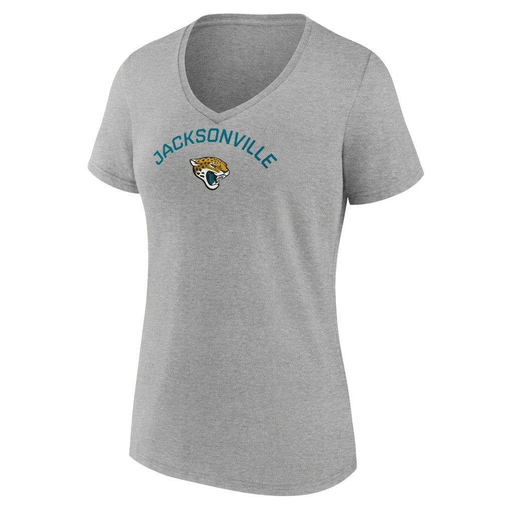 Jacksonville Jaguars Women's Team Arc V-Neck T-Shirt - Heather Gray outlet