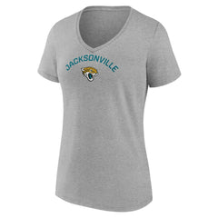 Jacksonville Jaguars Women's Team Arc V-Neck T-Shirt - Heather Gray outlet