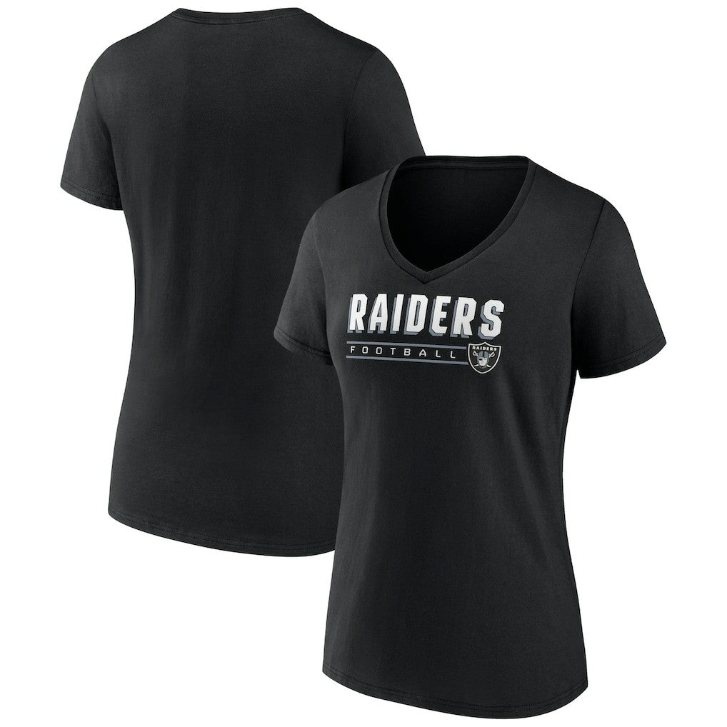 Las Vegas Raiders Women's Primary Play V-Neck T-Shirt - Black for sale