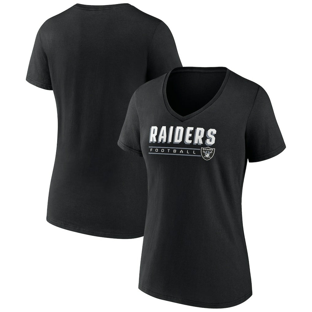 Las Vegas Raiders Women's Primary Play V-Neck T-Shirt - Black for sale
