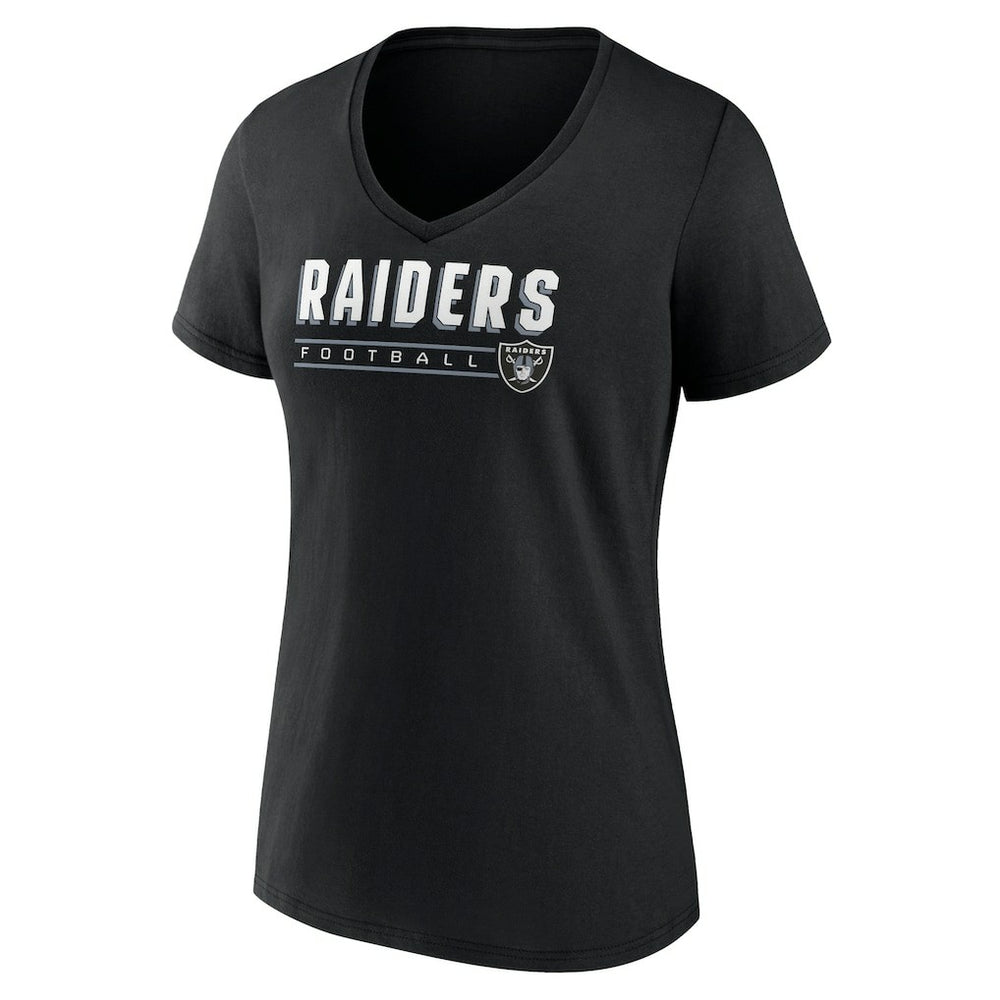 Las Vegas Raiders Women's Primary Play V-Neck T-Shirt - Black for sale