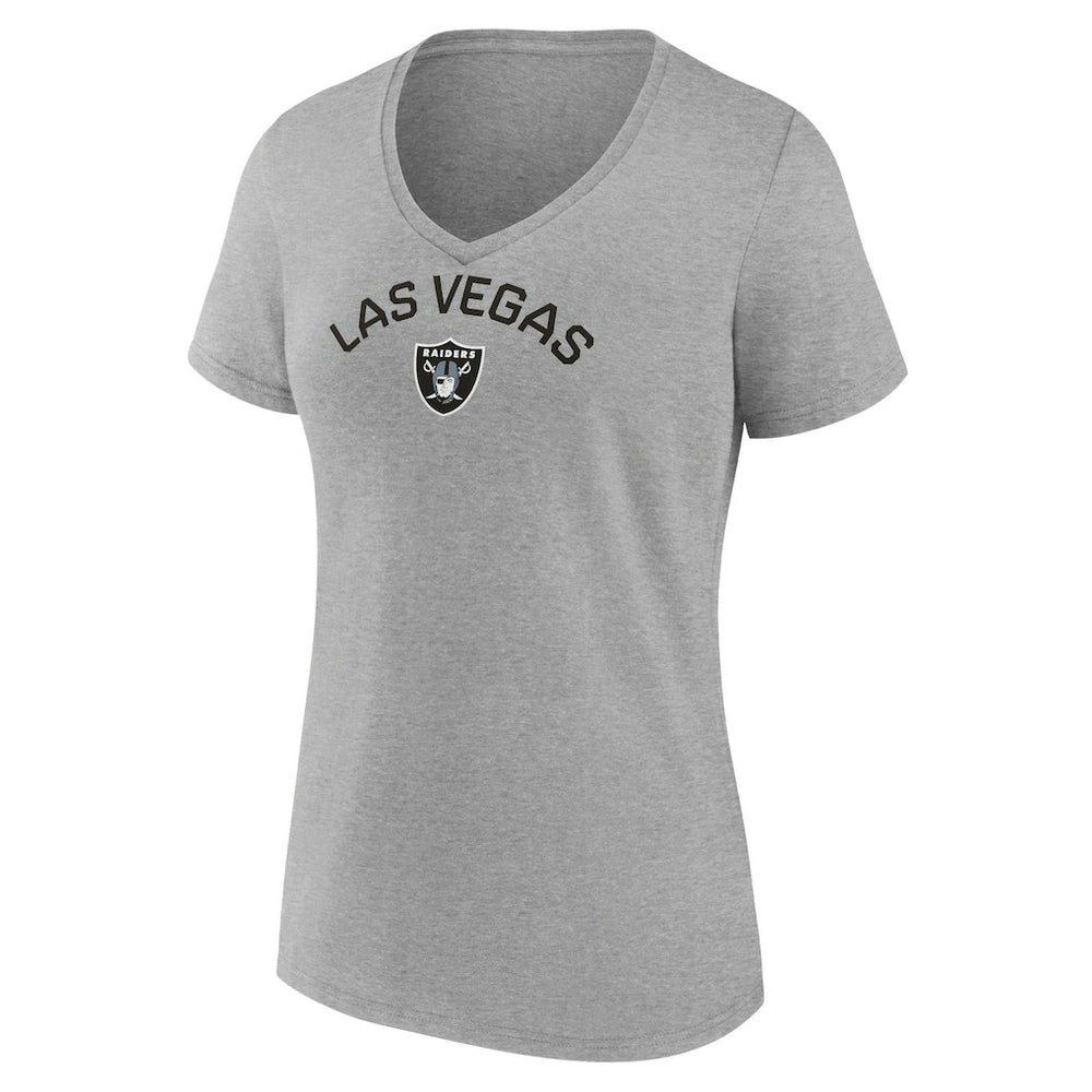 Las Vegas Raiders Women's Team Arc V-Neck T-Shirt - Heather Gray online