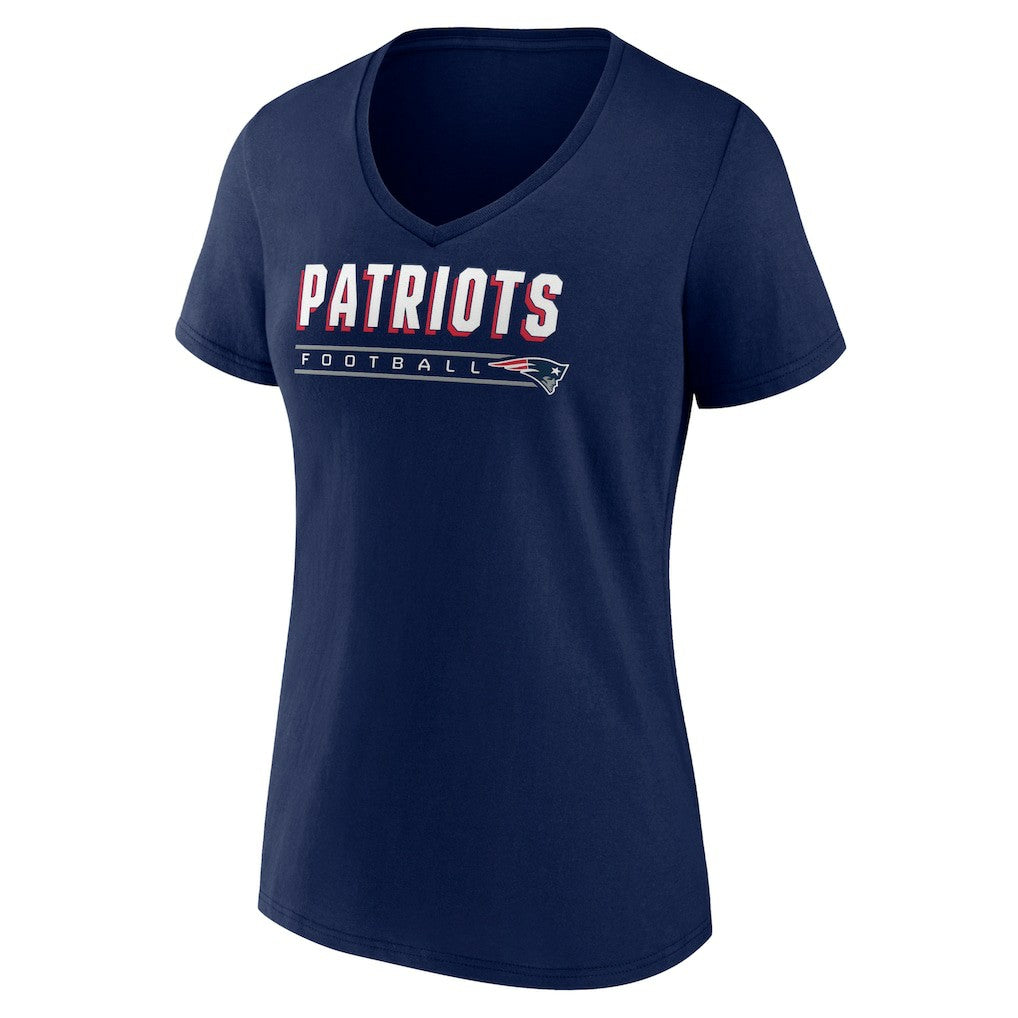 New England Patriots Women's Primary Play V-Neck T-Shirt - Navy discount