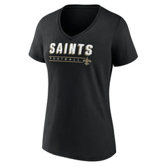 New Orleans Saints Women's Primary Play V-Neck T-Shirt - Black cheap
