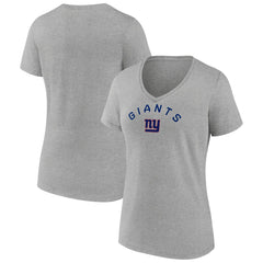 New York Giants Women's Team Arc V-Neck T-Shirt - Heather Gray discount