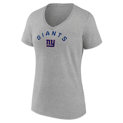 New York Giants Women's Team Arc V-Neck T-Shirt - Heather Gray discount