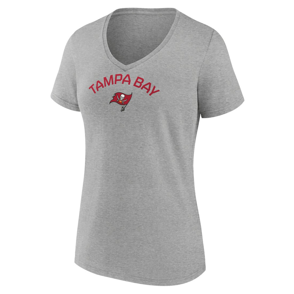 Tampa Bay Buccaneers Women's Team Arc V-Neck T-Shirt - Heather Gray cheap