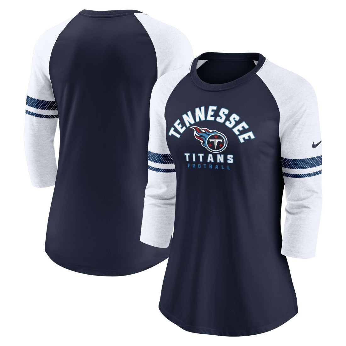 Tennessee Titans Women's Fashion 3/4-Sleeve Lightweight Raglan Fashion T-Shirt - Navy | Nike for sale