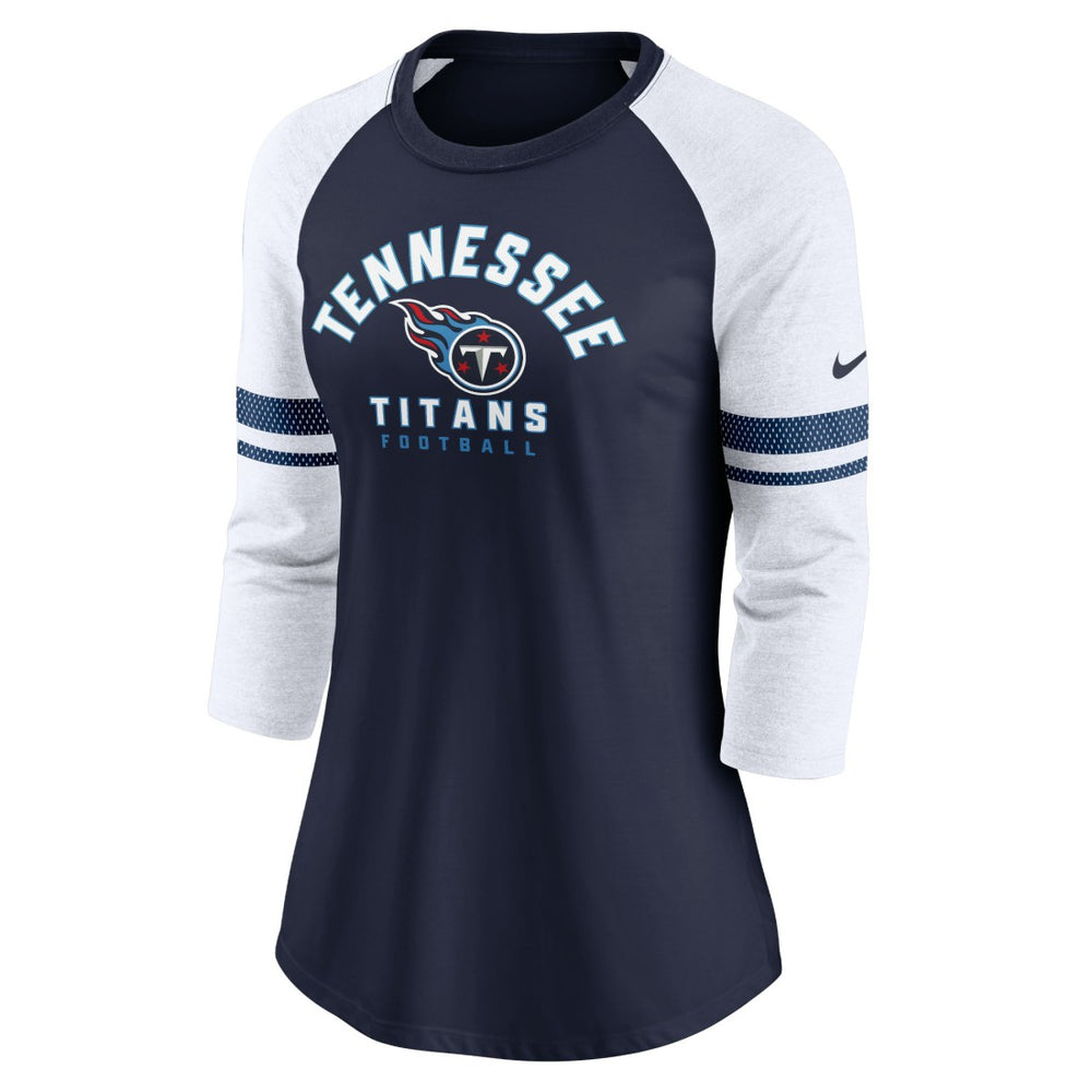 Tennessee Titans Women's Fashion 3/4-Sleeve Lightweight Raglan Fashion T-Shirt - Navy | Nike for sale