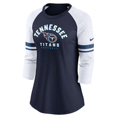 Tennessee Titans Women's Fashion 3/4-Sleeve Lightweight Raglan Fashion T-Shirt - Navy | Nike for sale
