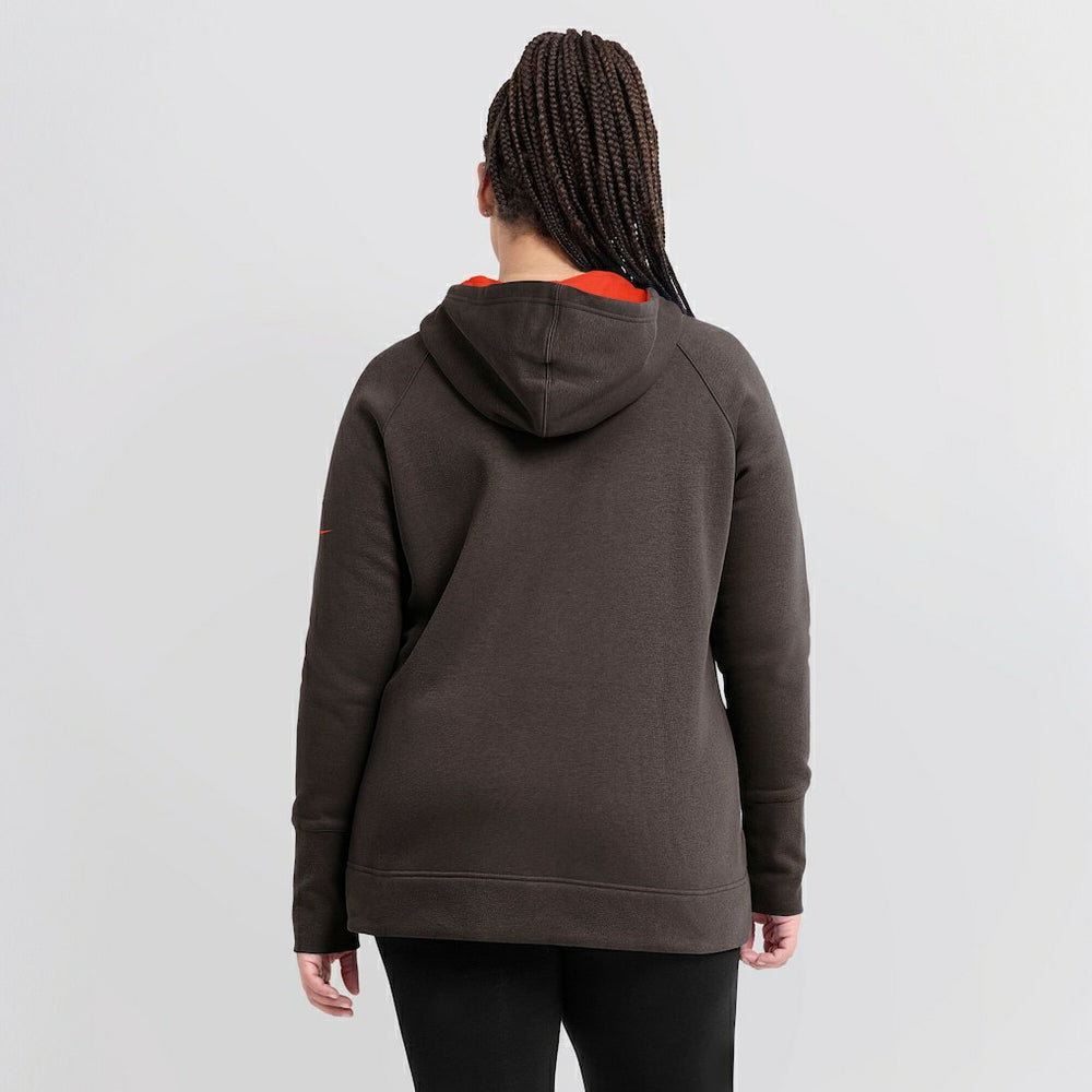 Cleveland Browns Women's Asymmetrical Raglan Full-Zip Hoodie - Brown | Nike sale