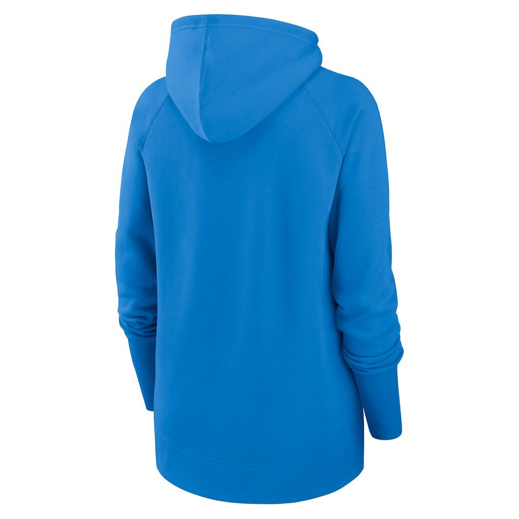 Los Angeles Chargers Women's Asymmetrical Raglan Full-Zip Hoodie - Powder Blue | Nike online