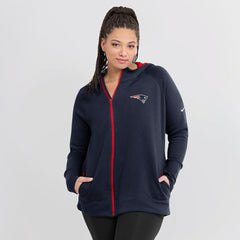 New England Patriots Women's Asymmetrical Raglan Full-Zip Hoodie - Navy | Nike cheap