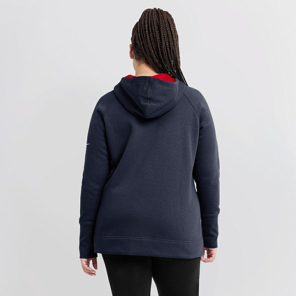 New England Patriots Women's Asymmetrical Raglan Full-Zip Hoodie - Navy | Nike cheap