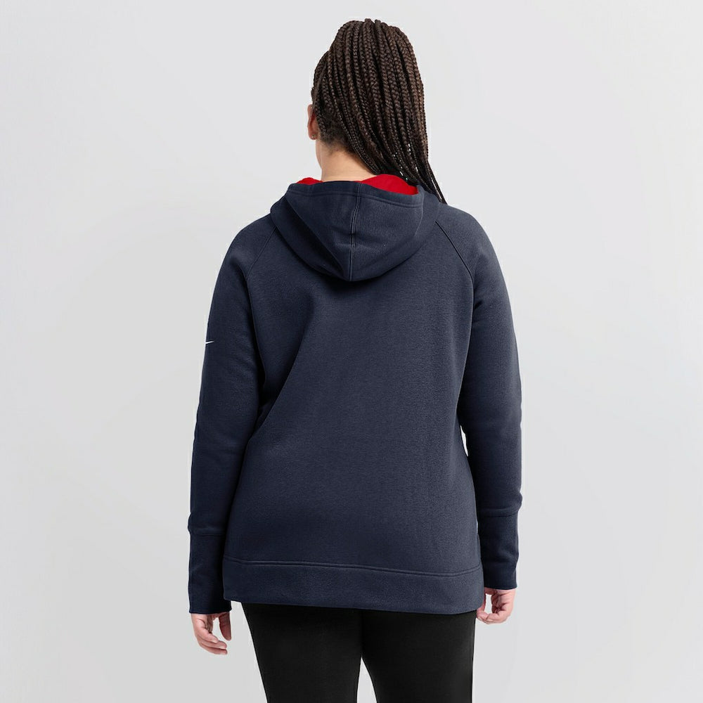 New England Patriots Women's Asymmetrical Raglan Full-Zip Hoodie - Navy | Nike cheap