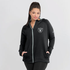 Las Vegas Raiders Women's Asymmetrical Raglan Full-Zip Hoodie - Black | Nike online