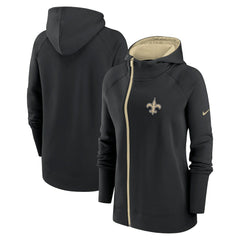 New Orleans Saints Women's Asymmetrical Raglan Full-Zip Hoodie - Black | Nike cheap