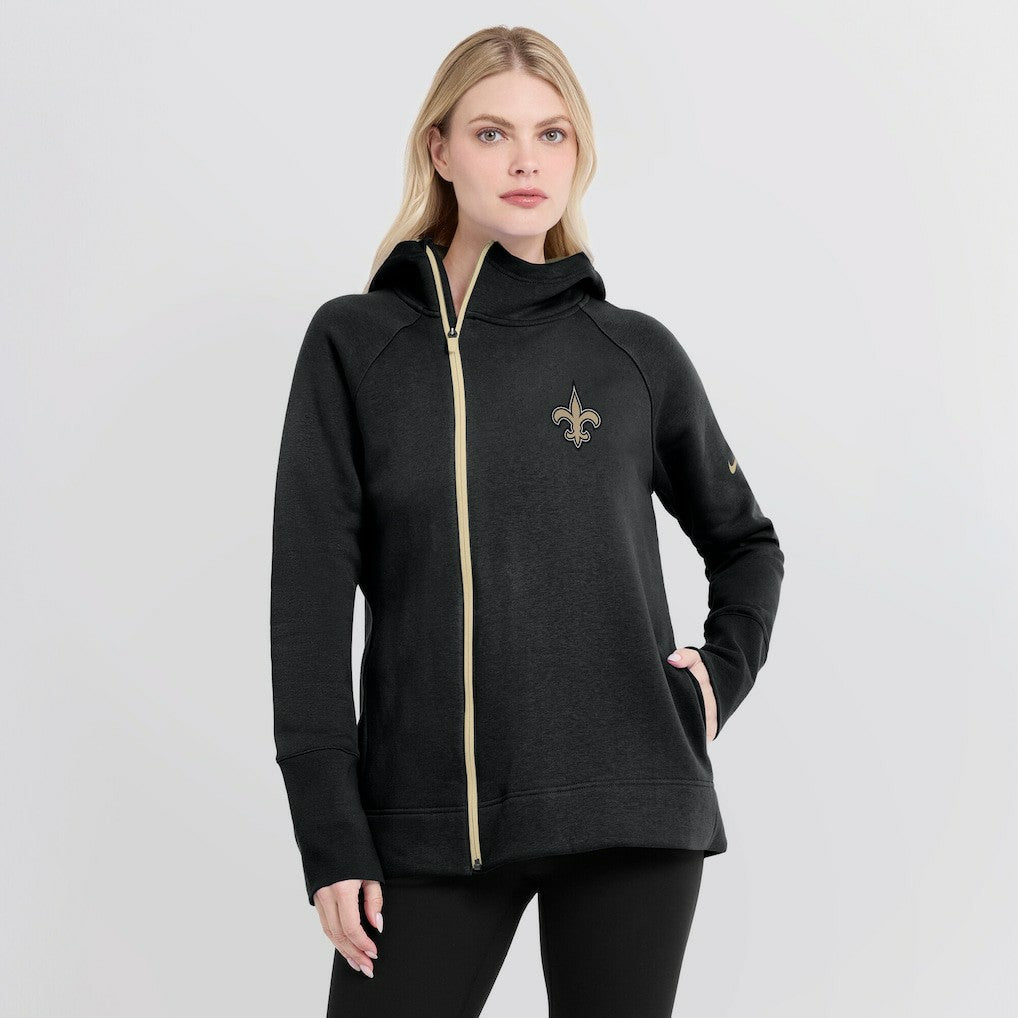 New Orleans Saints Women's Asymmetrical Raglan Full-Zip Hoodie - Black | Nike cheap
