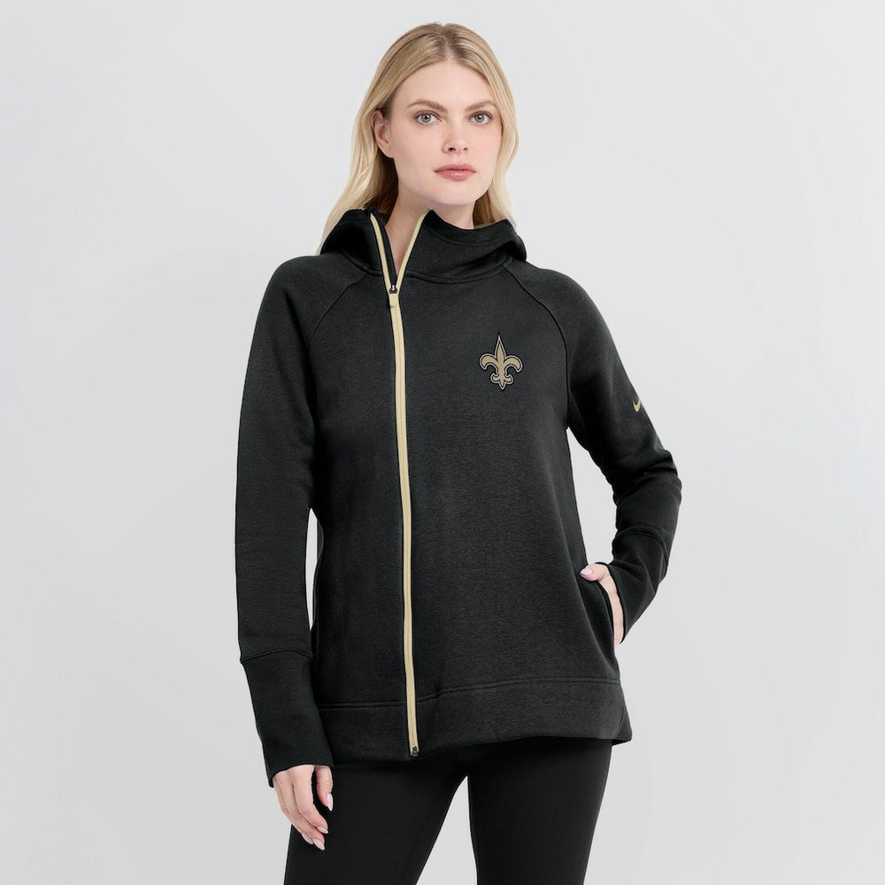 New Orleans Saints Women's Asymmetrical Raglan Full-Zip Hoodie - Black | Nike cheap