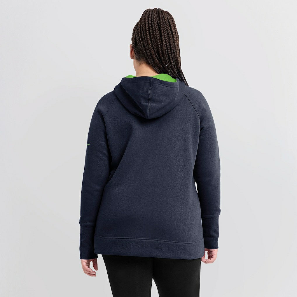 Seattle Seahawks Women's Asymmetrical Raglan Full-Zip Hoodie - College Navy | Nike cheap