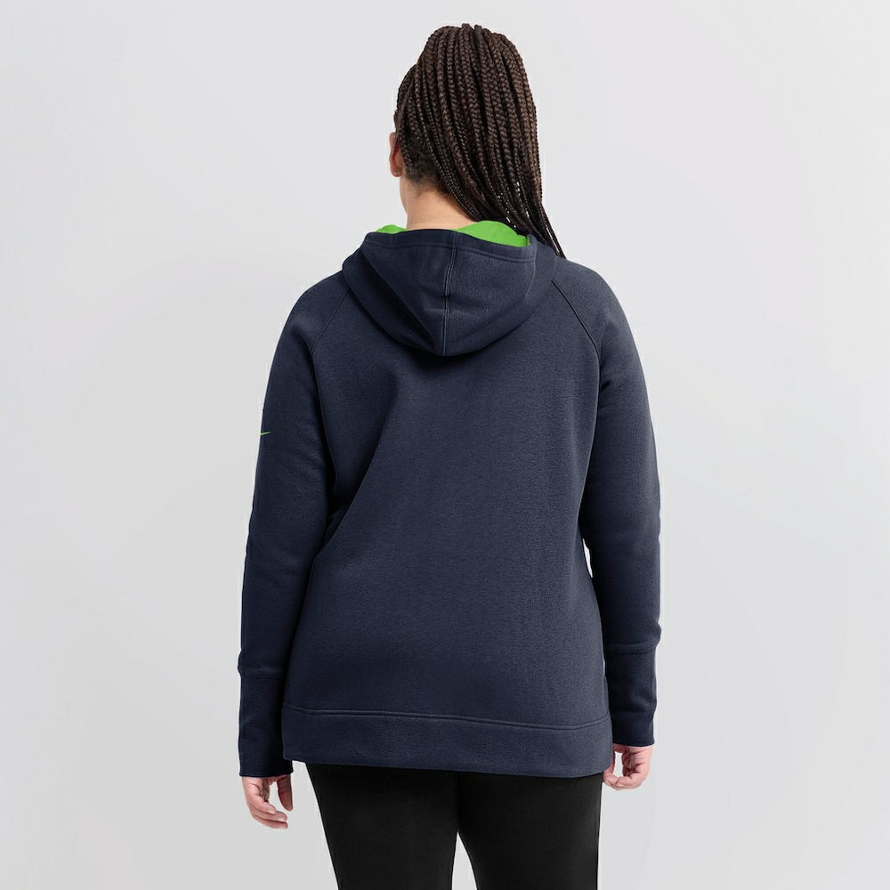 Seattle Seahawks Women's Asymmetrical Raglan Full-Zip Hoodie - College Navy | Nike cheap