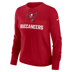 Tampa Bay Buccaneers Women's Modest Crop Performance Long Sleeve T-Shirt - Red | Nike for sale