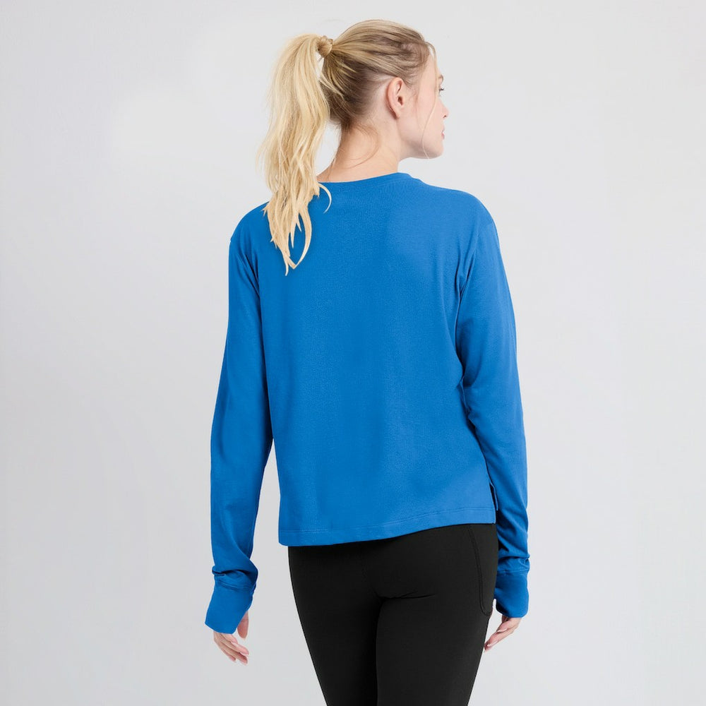 Los Angeles Chargers Women's Modest Crop Performance Long Sleeve T-Shirt - Powder Blue | Nike discount