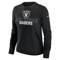 Las Vegas Raiders Women's Modest Crop Performance Long Sleeve T-Shirt - Black | Nike on sale